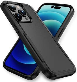 Entronix - Dual-Layer Soft-Touch Case for iPhone 15 Pro - Ultimate Protection and Style - Black