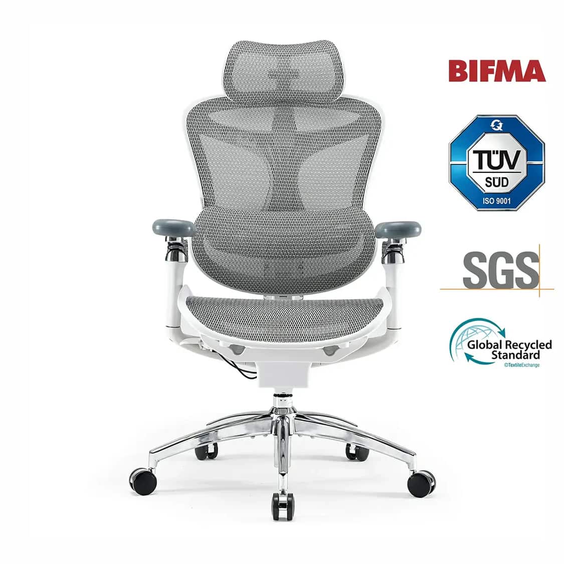 BIFMA  
TÜV SÜD ISO 9001  
SGS  
Global Recycled Standard  
Textile Exchange