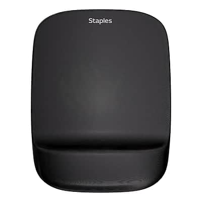 Staples TECH - TECH Foam Mouse Pad with Wrist Rest, Memory Foam Ergonomic Support, Non-Skid Base, 9.21” x 7.05” - Black