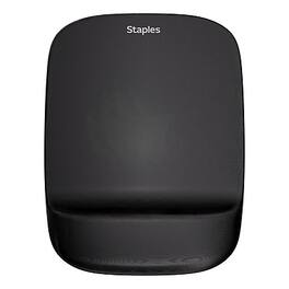 Staples TECH - TECH Foam Mouse Pad with Wrist Rest, Memory Foam Ergonomic Support, Non-Skid Base, 9.21” x 7.05” - Black