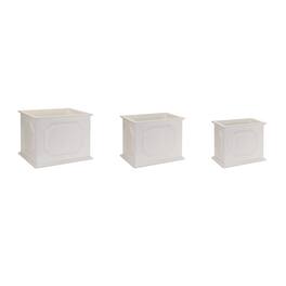 BreeBe - Wooden Box Planter (Set of 3) - White