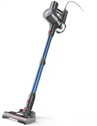 Front. DEVOAC - 23KPa Corded Vacuum Cleaner, 600W Stick Vacuum, Free-Stand 6 in 1 Powerful Lightweight Vacuum - Blue and Red.