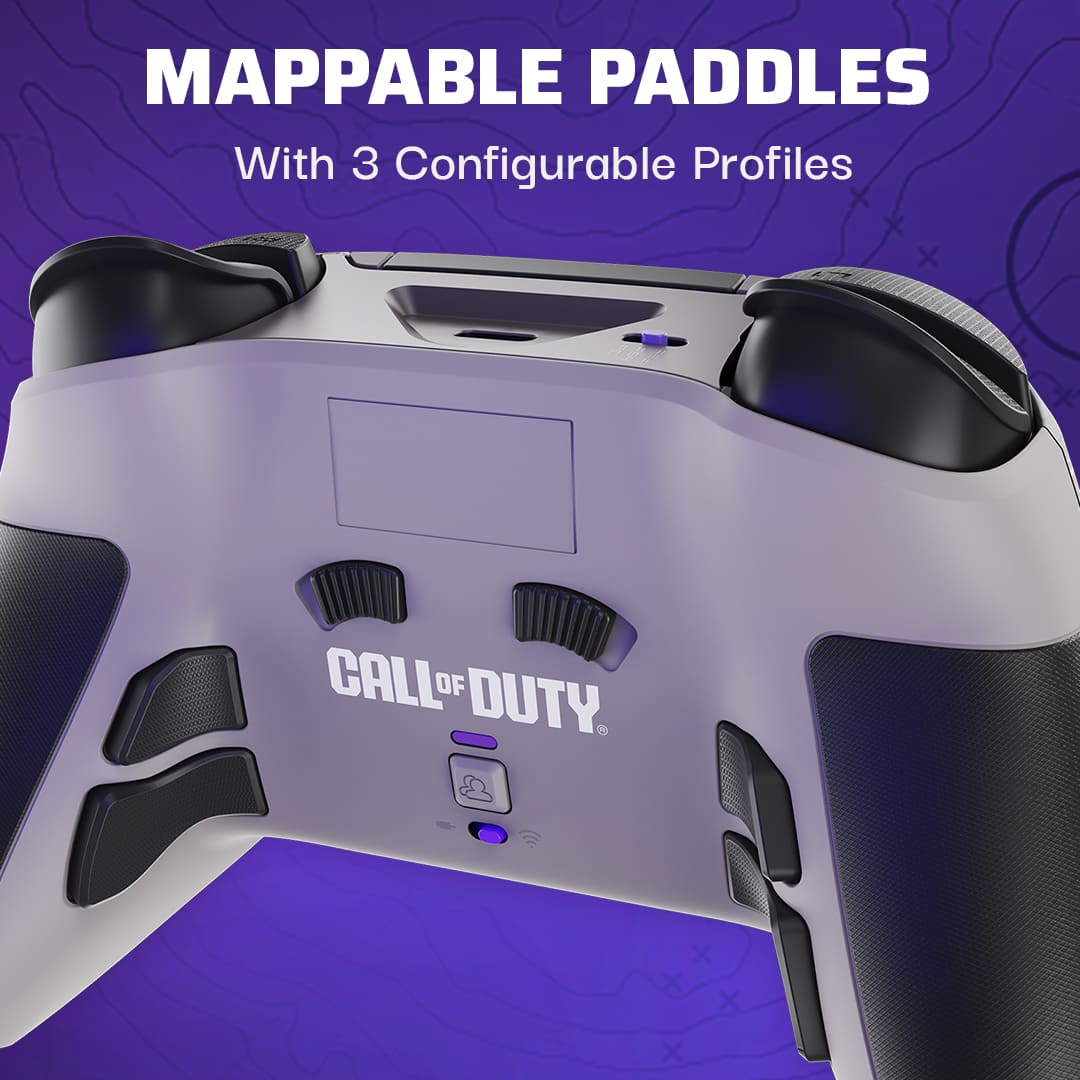 Mappable Paddles with 3 Configurable Profiles for Call of Duty.
