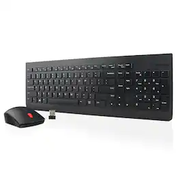 Lenovo - 510 Wireless Keyboard & Mouse Combo, 2.4 GHz USB Receiver, Full-Size, Spill-Resistant, 1200 DPI Mouse - Black