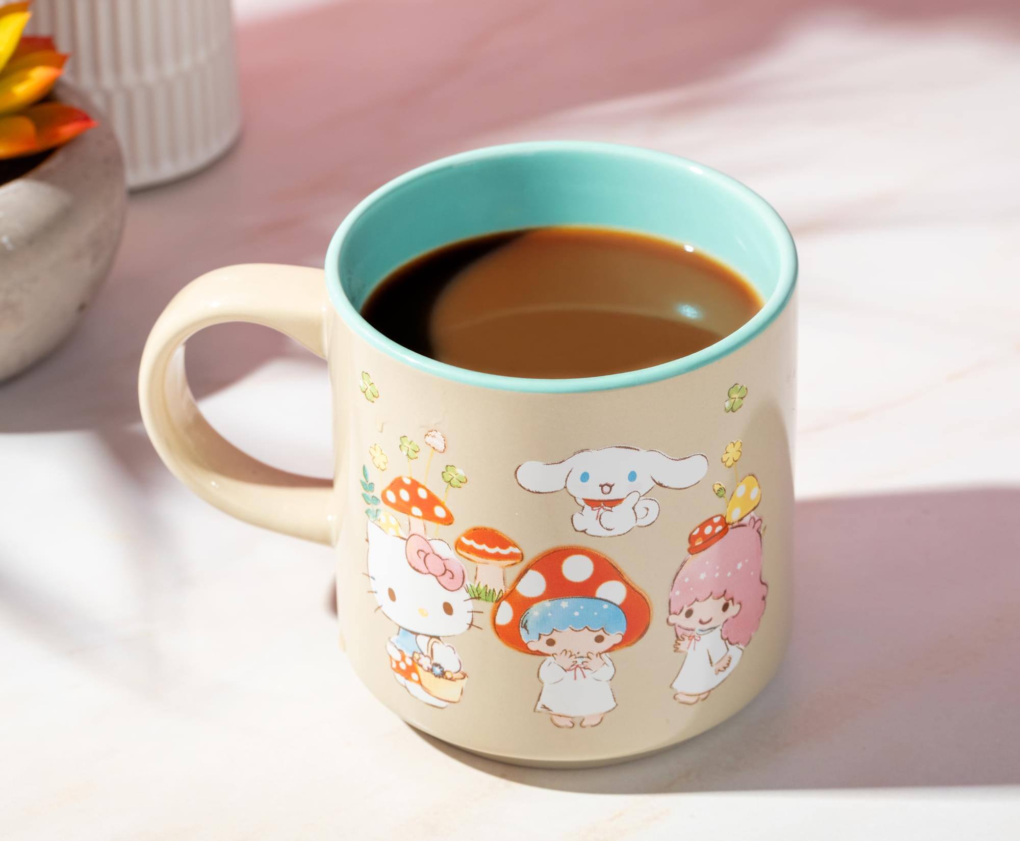 Alt View 5. Silver Buffalo - Sanrio Hello Kitty and Friends Mushroom Crew Single Stackable Ceramic Mug - Beige.