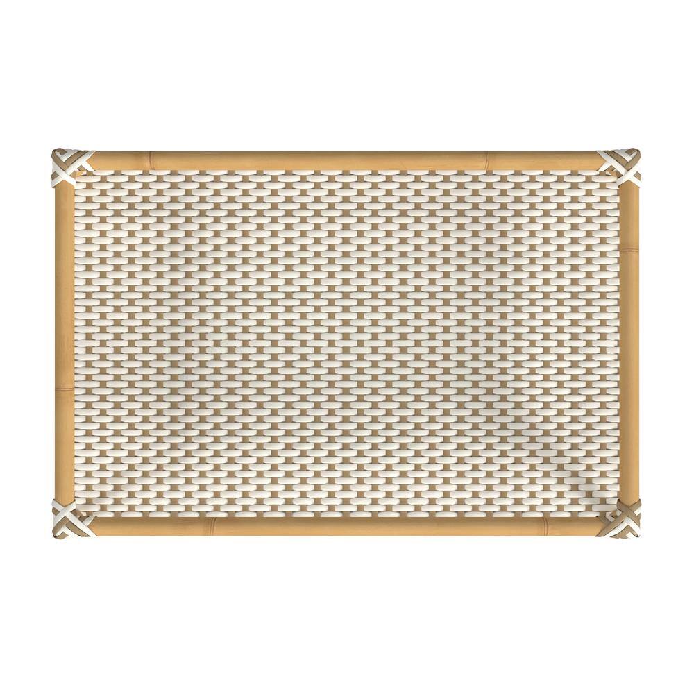 Left. Butler Specialty - Tobias 24 in. W Outdoor Rattan and Metal 3- Tier Rattan Bar Cart - Beige And White.