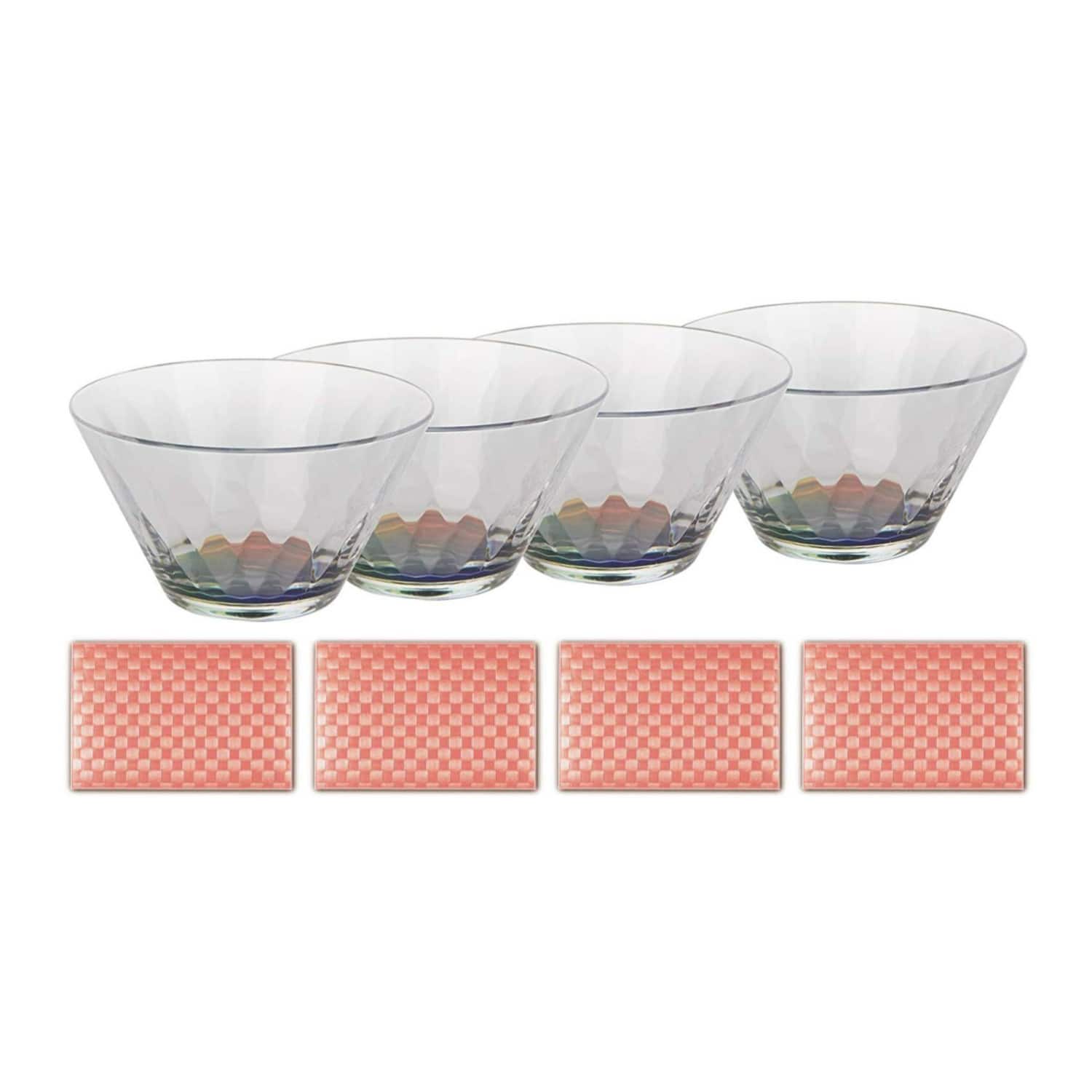 Mind Reader - RSAL4-CLR Small Acrylic Multi-Purpose Bowls (4-Pack) Bundle