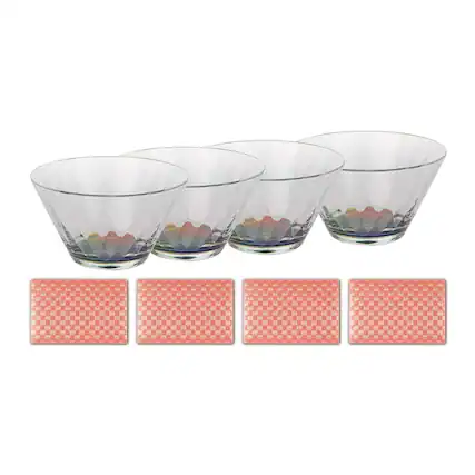 Front. Mind Reader - Mind Reader RSAL4-CLR Small Acrylic Multi-Purpose Bowls (4-Pack) Bundle.
