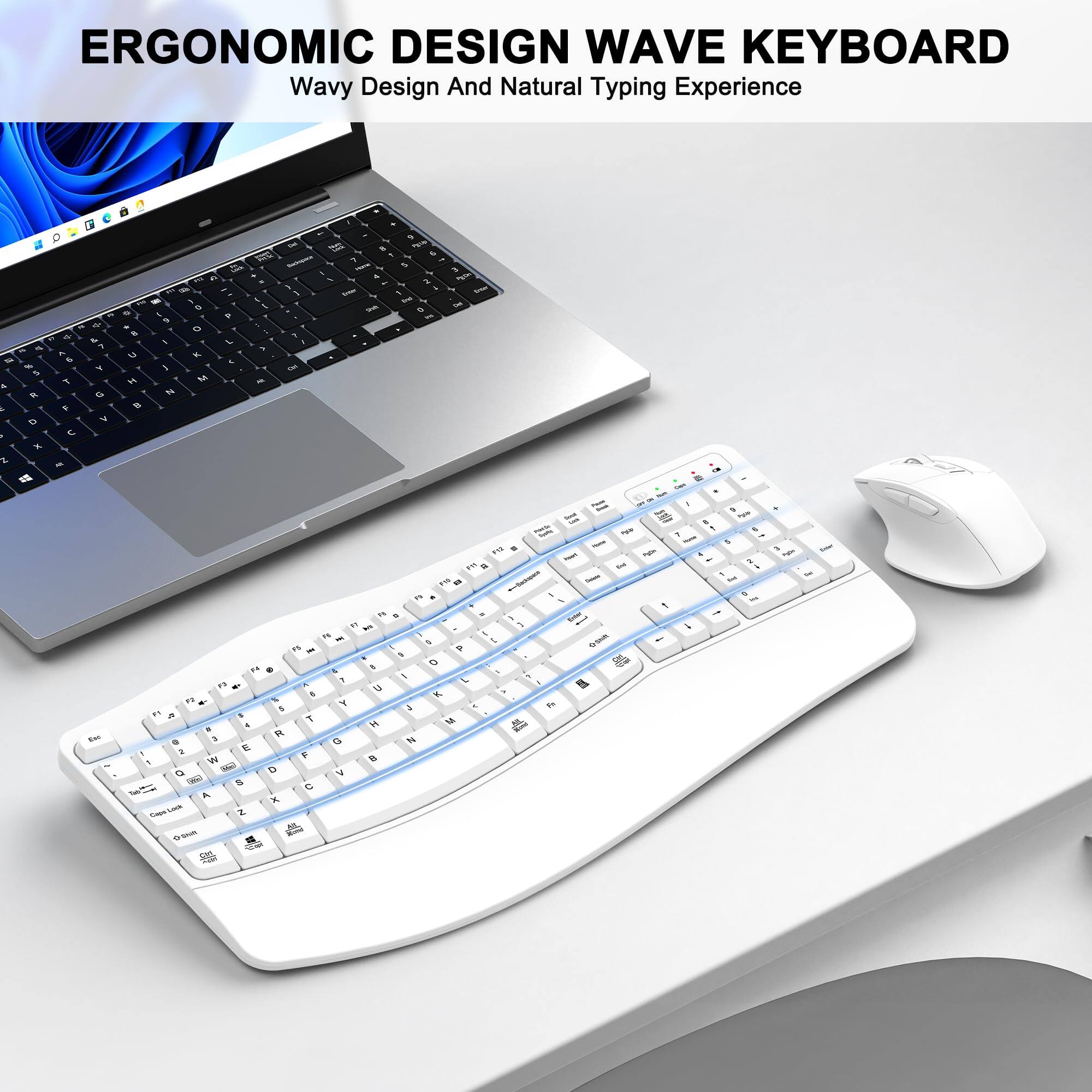 ERGONOMIC DESIGN WAVE KEYBOARD  
Wavy Design And Natural Typing Experience