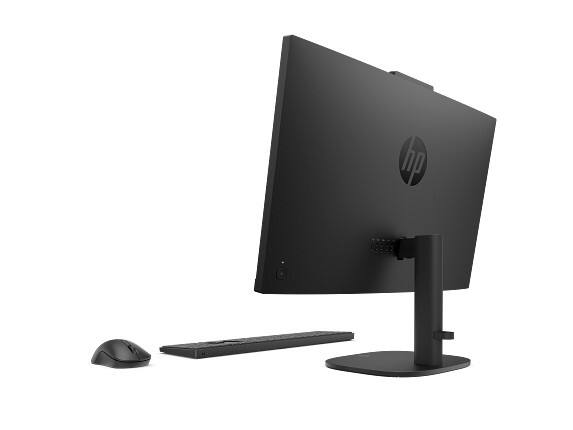 Left. HP - HP OmniStudio All-in-One Computer 23.8" FHD Intel  N-series, 16 GB;512 GB SSD - Jet black.