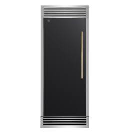 Forno Appliances - Maderno 13.6 Cu. Ft. Built-In Convertible Refrigerator-Freezer with Left Swing Door and Vented Decorative Grill - Black/Silver