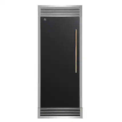 Front. Forno Appliances - Maderno 13.6 Cu. Ft. Built-In Convertible Refrigerator-Freezer with Left Swing Door and Vented Decorative Grill - Black/Silver.