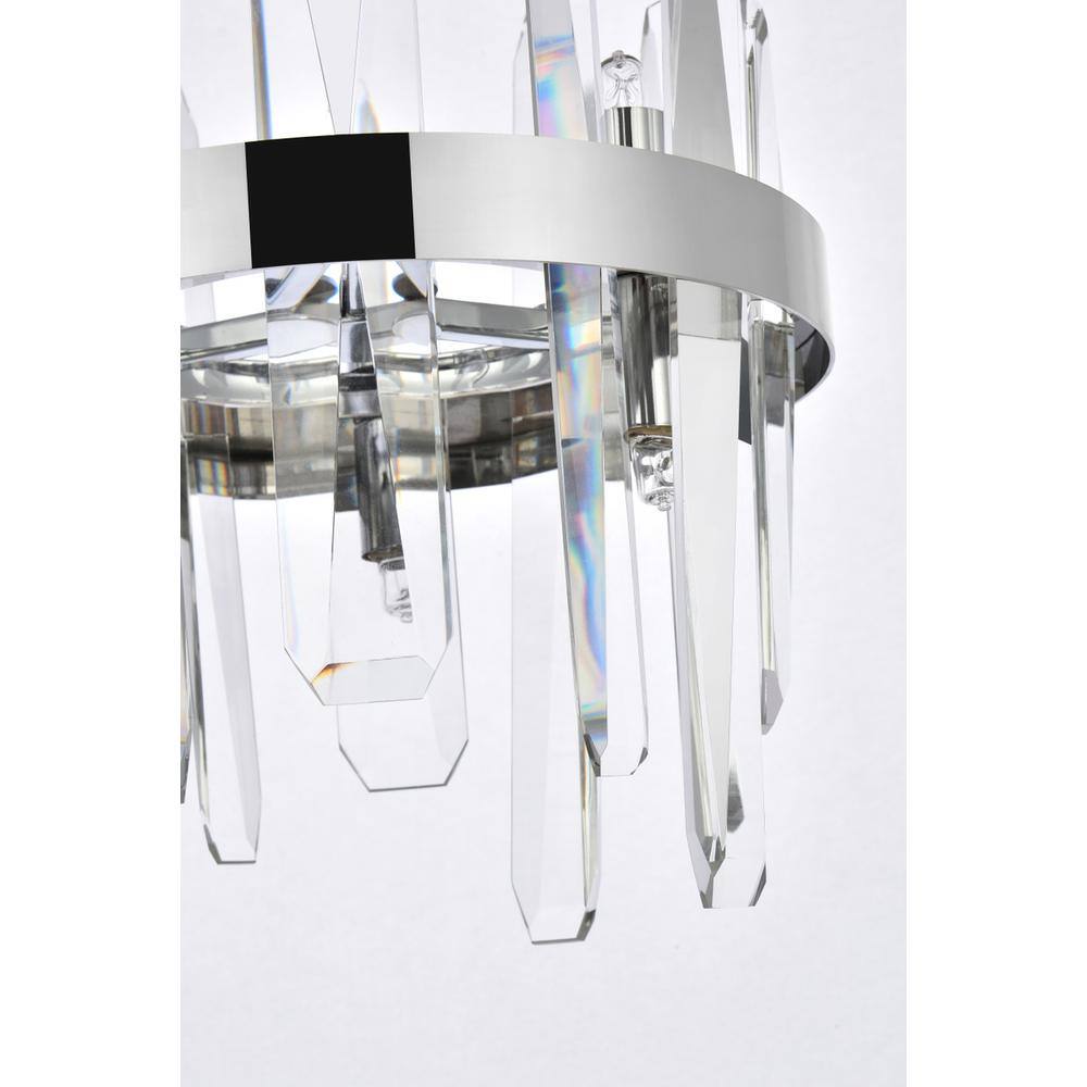 Back. Elegant Lighting - Serena 10 inch crystal round pendant in chrome - Chrome.