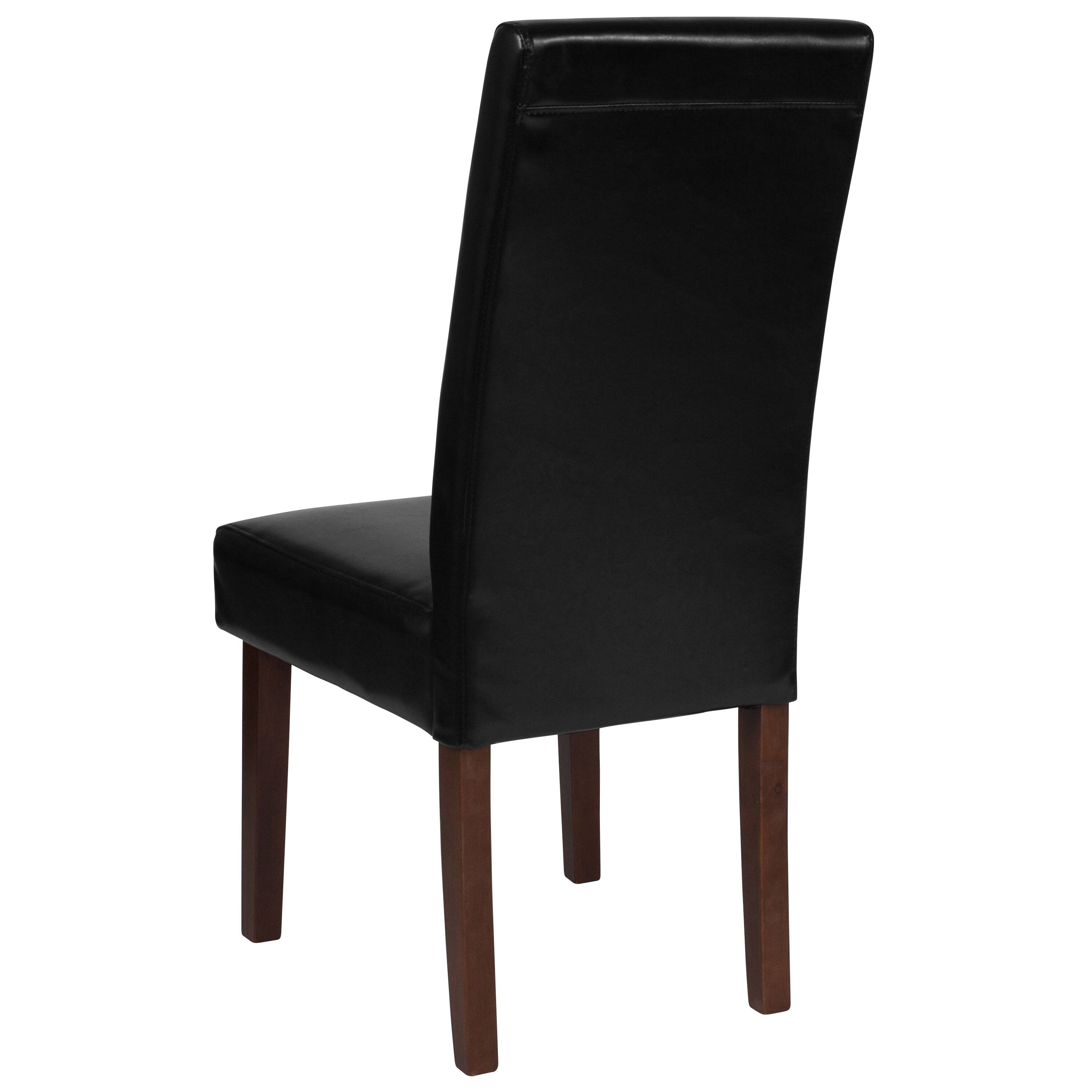 Alt View 5. Emma + Oliver - Two Mid-Century Parson's Chairs and Finished Hardwood Frame for Kitchen, Dining Room & More - Black LeatherSoft.