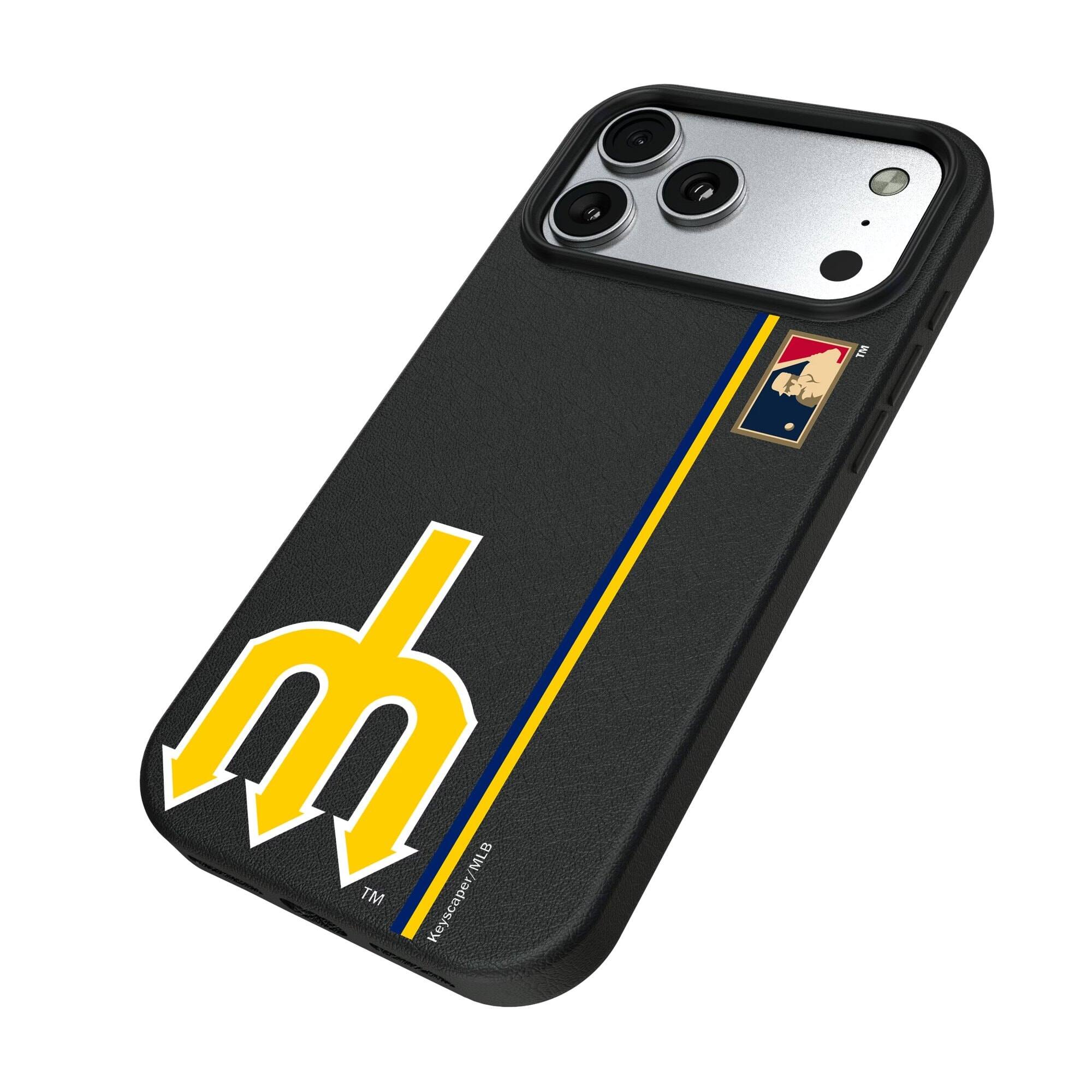 Alt View 1. Keyscaper - Seattle Mariners 1977 Logo iPhone Magnetic Bump Case - 15 - Black.