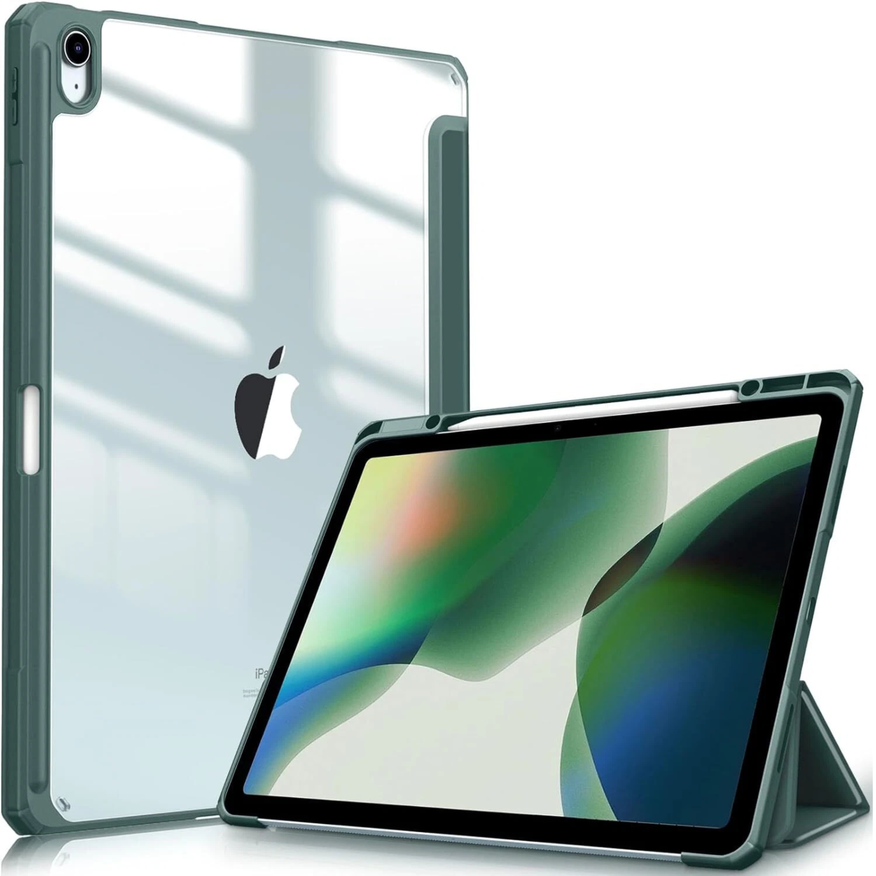 Front. Kitcheniva - Shockproof Hybrid Slim Case For iPad Air 13 Inch M3 2025 Clear Shell Cover Midnight Green - Midnight Green.