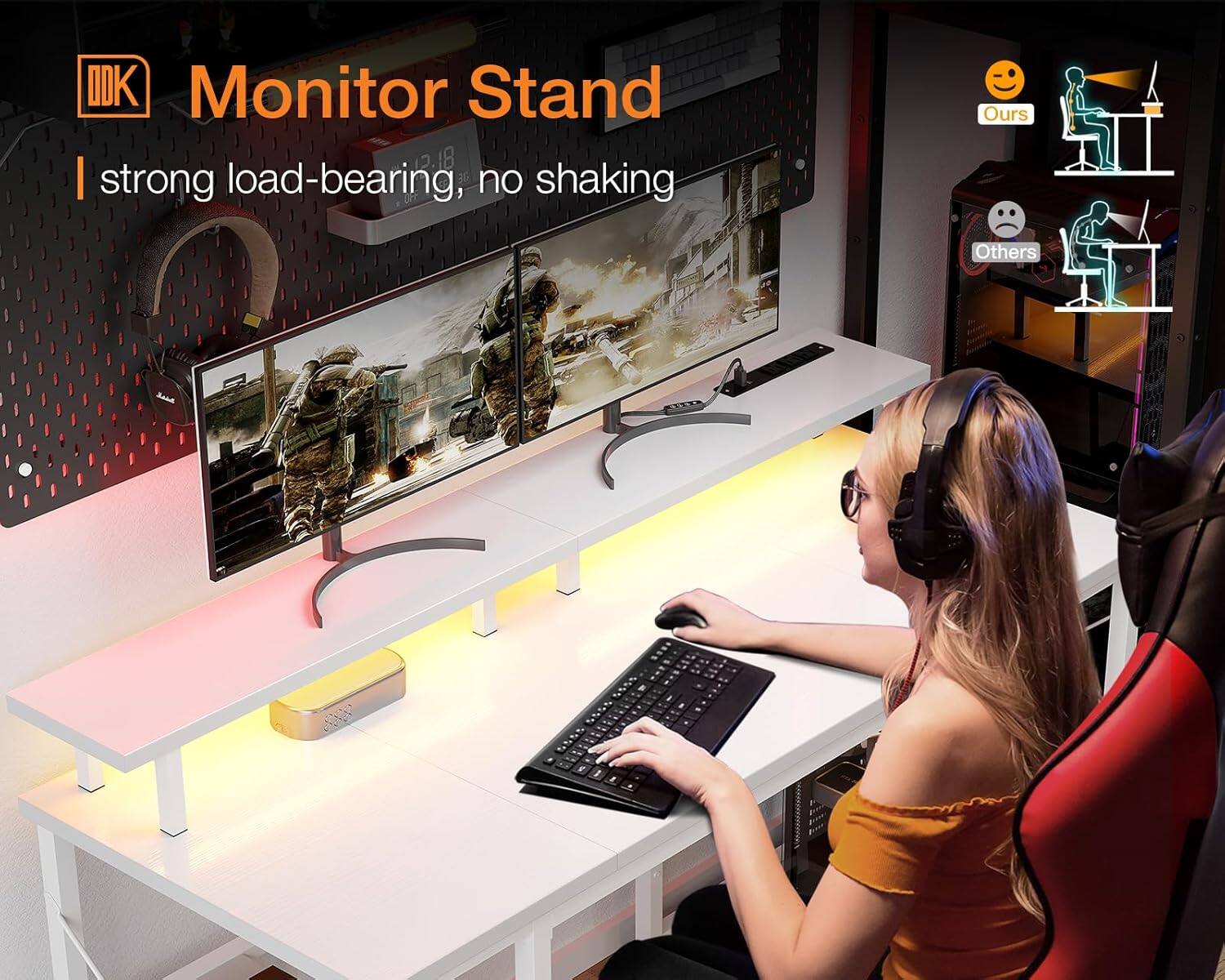 Monitor Stand  
I strong load-bearing, no shaking  
Ours Others