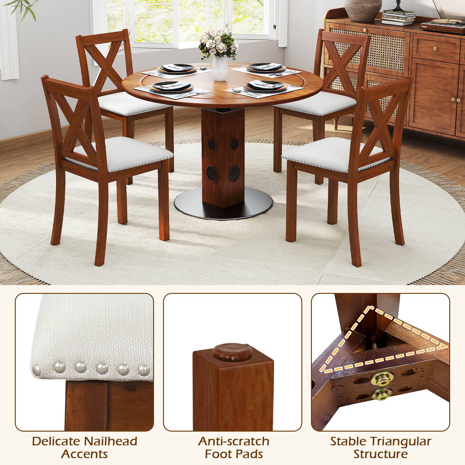 Delicate Nailhead Accents  
Anti-scratch Foot Pads  
Stable Triangular Structure