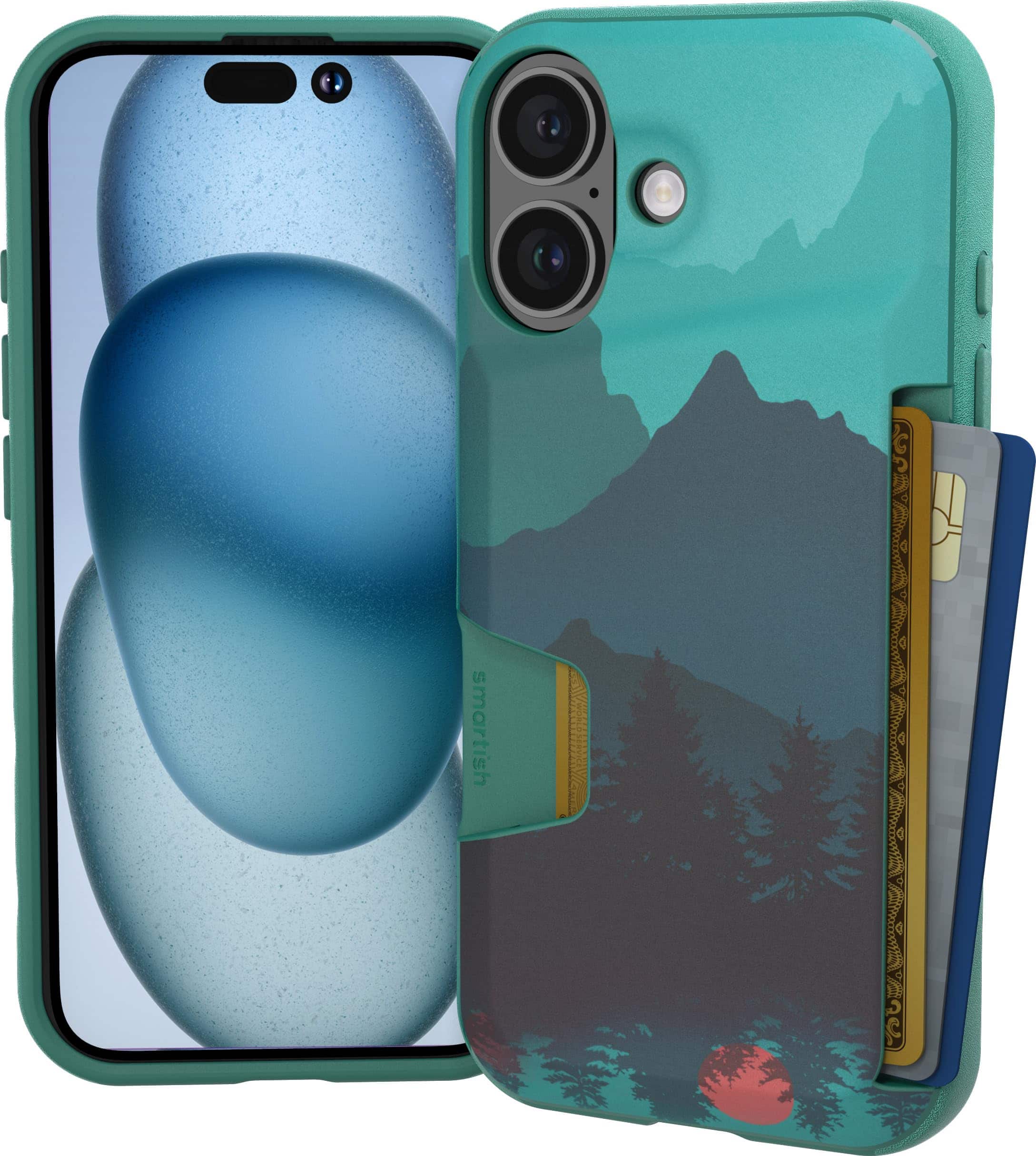 Smartish - iPhone 16 Wallet Case - Wallet Slayer Vol 1 - Protective Slim Card Holder Cover - Moving Mountains