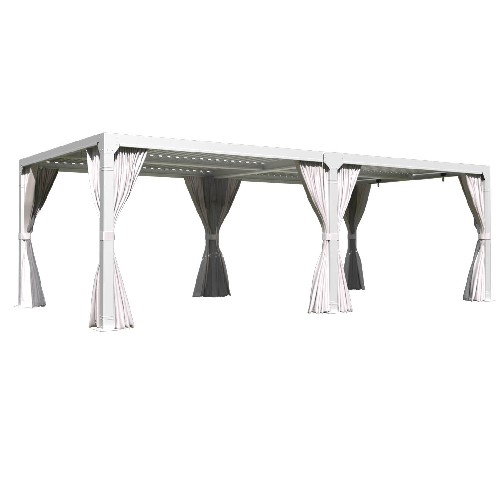 U-HOMY - 12x20 Outdoor Pergola, Louvered Pergola with Adjustable Aluminum Rainproof Roof for Patio, Backyard, Pool party - White price history on PriceWatchPro