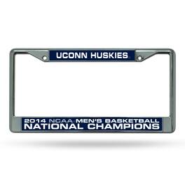 Rico Industries - UCONN Huskies 2014 Mens Basketball Champions Chrome Laser Cut License Plate Frame - University of Connecticut - Multi