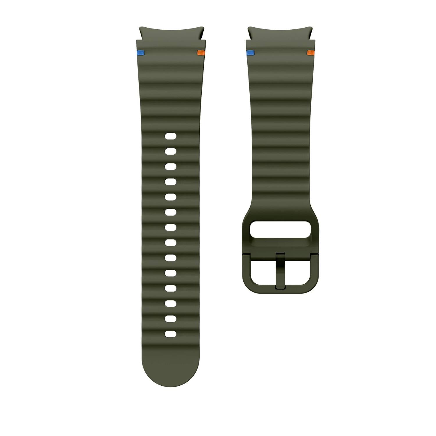 Left. Stock Preferred - Sport Silicone Watch Band for Samsung Galaxy Watch 7/6/5/4 FE for 40mm & 44mm - Green - Green.