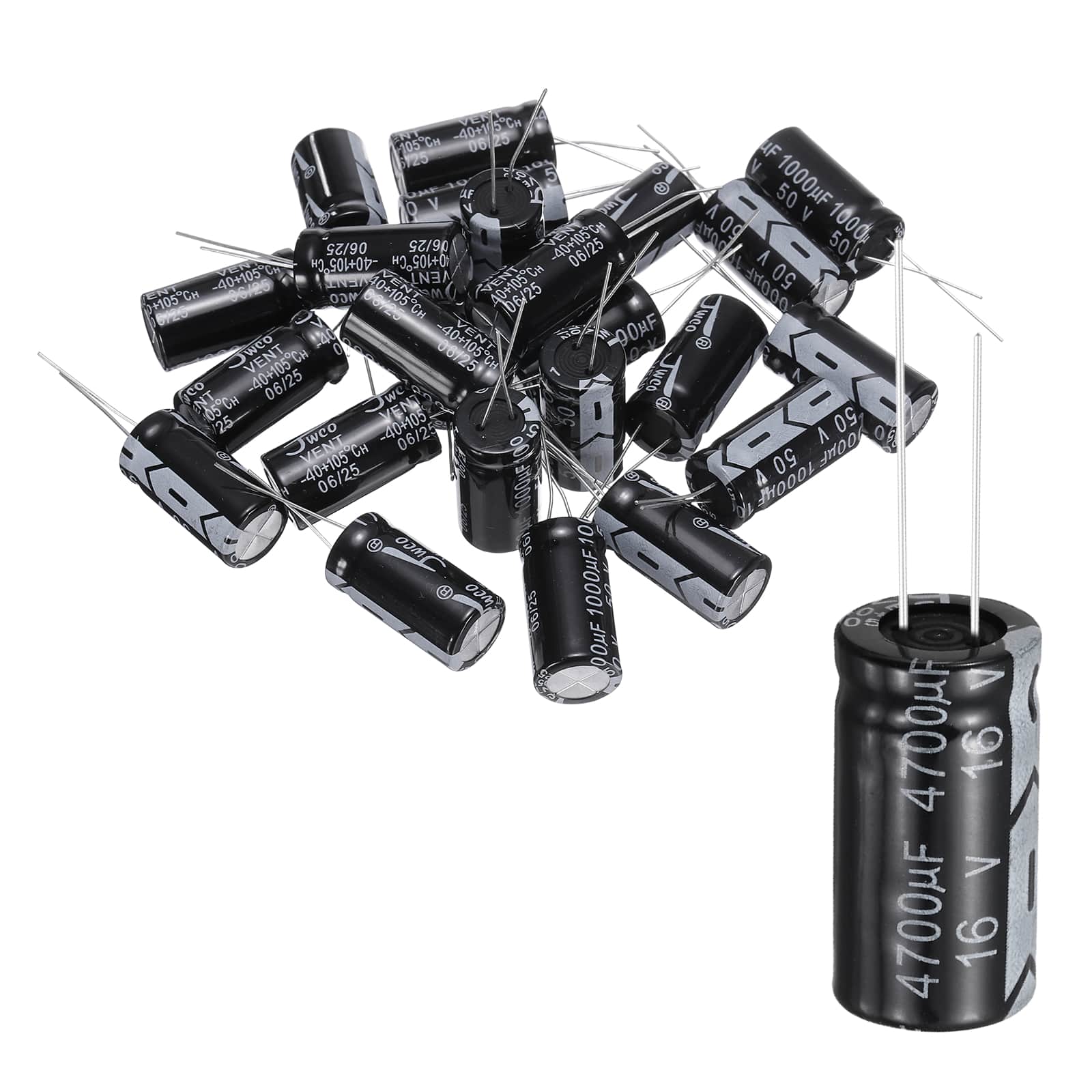 Unique Bargains - 1000uF 50V 13x25mm Electrolytic Capacitor, 105C High Temp Radial Leads, for TVs/LCDs/VCD, 30pcs - Black price history on PriceWatchPro