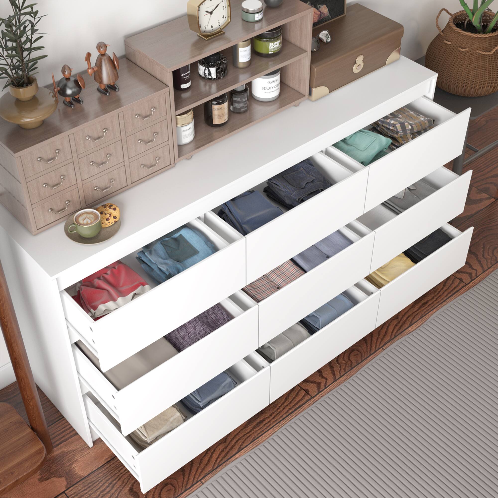 Alt View 5. FUFU&GAGA - FUFU&GAGA 9 - Drawer Horizontal Dresser: Maximize Storage, Simplify Spaces - White.