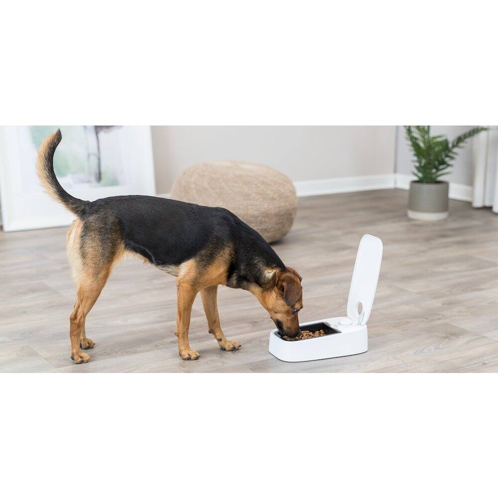 Alt View 2. TRIXIE - TX1 Automatic Food Dispenser, Single Serving, 48-Hour Timer, Battery Operated - White.
