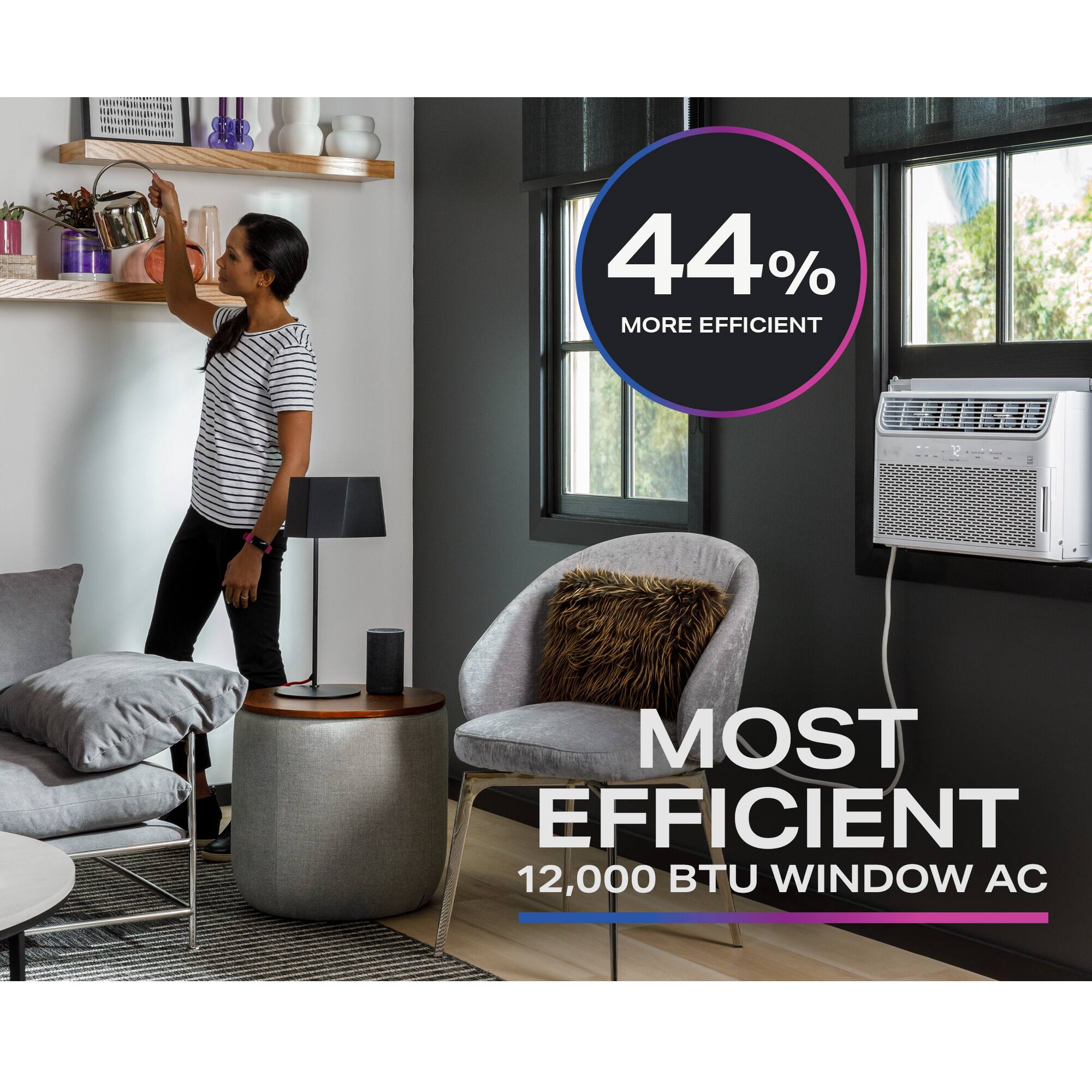 Alt View 13. GE Profile - 550 Sq. Ft. 12,000 BTU Smart Ultra Quiet Window Air Conditioner - White.