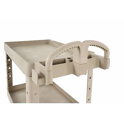 Alt View 2. RubberMaid - Rubbermaid 2-Shelf Plastic/Poly Mobile Utility Cart with Swivel Wheels, Beige (FG450088BEIG) - Beige.