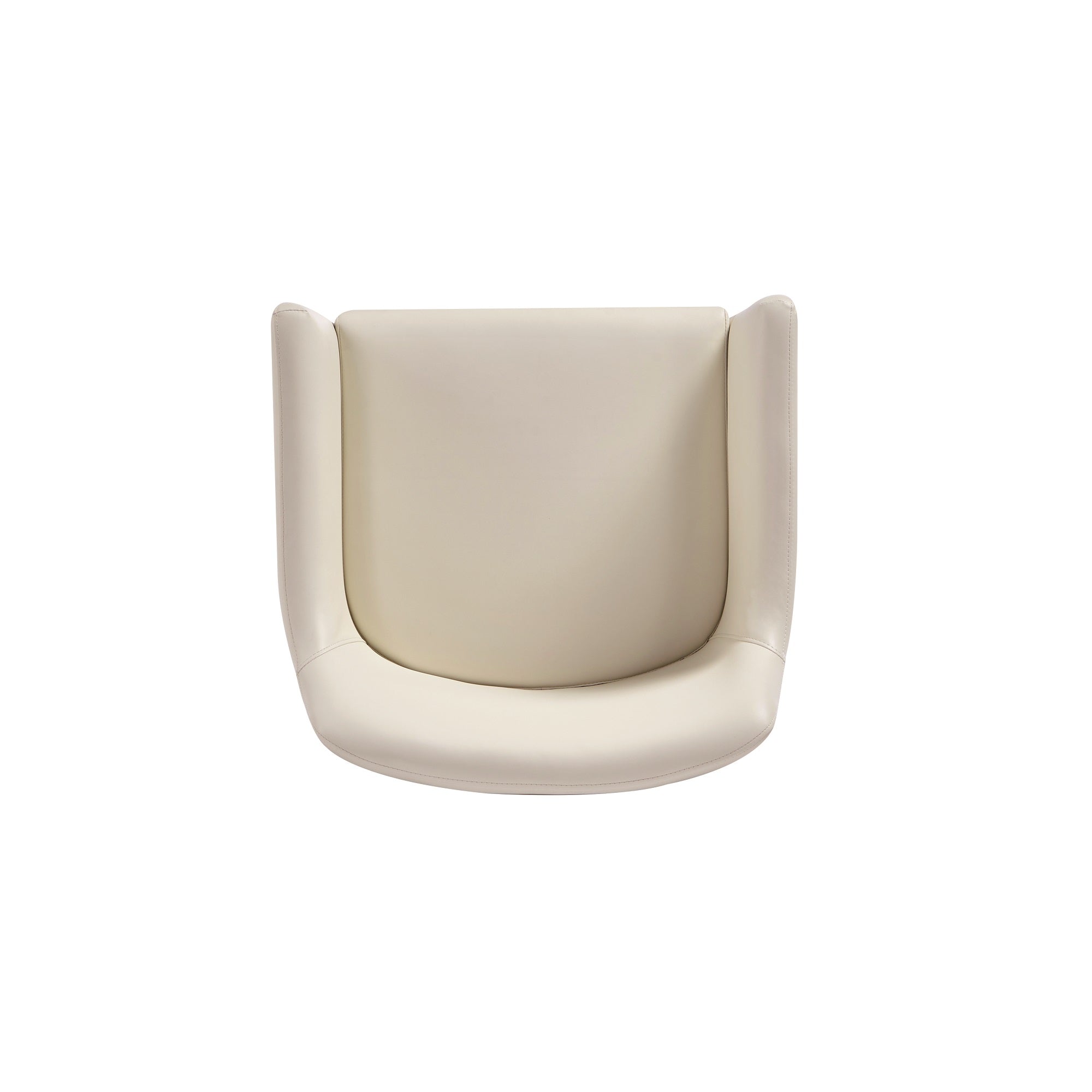 Alt View 6. Manhattan Comfort - Serena Modern Metal Vegan Leather Dining Chair with Arms - Ivory.