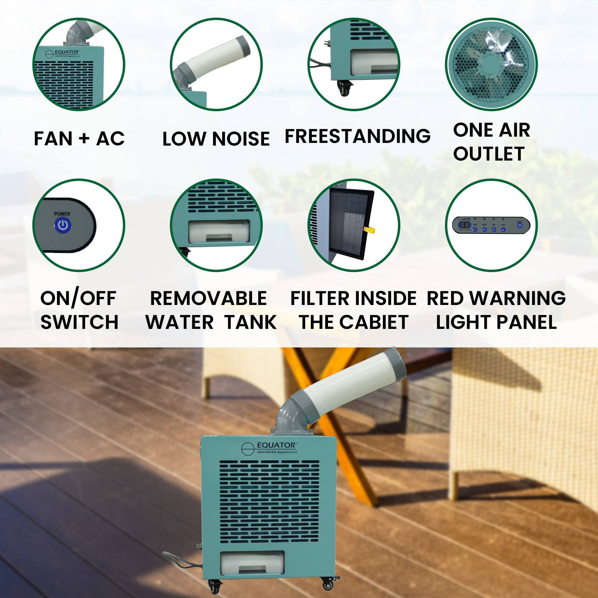 Equator 3 in 1 AC Heat Air 9000BTU Outdoor Air Conditioner Equator 3 in 1 AC Heat Air 9000BTU Outdoor Air Conditioner