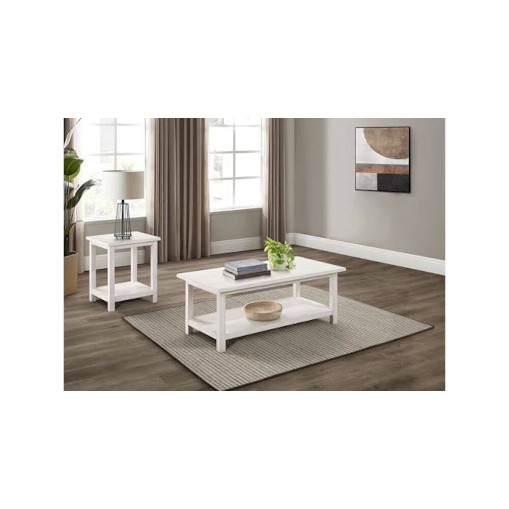 Alt View 1. Coaster Co. of America - Payne 2-piece Coffee and End Table Set Distressed White - White.
