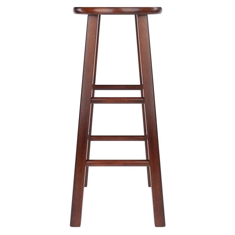 Back. FurniFact - Walnut Solid Wood Counter Height Bar Stools Set of 2 - Walnut.