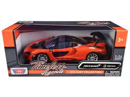 McLaren Senna "Timeless Legends" 1/24 Diecast Model Car by Motormax - Orange Metallic And Black