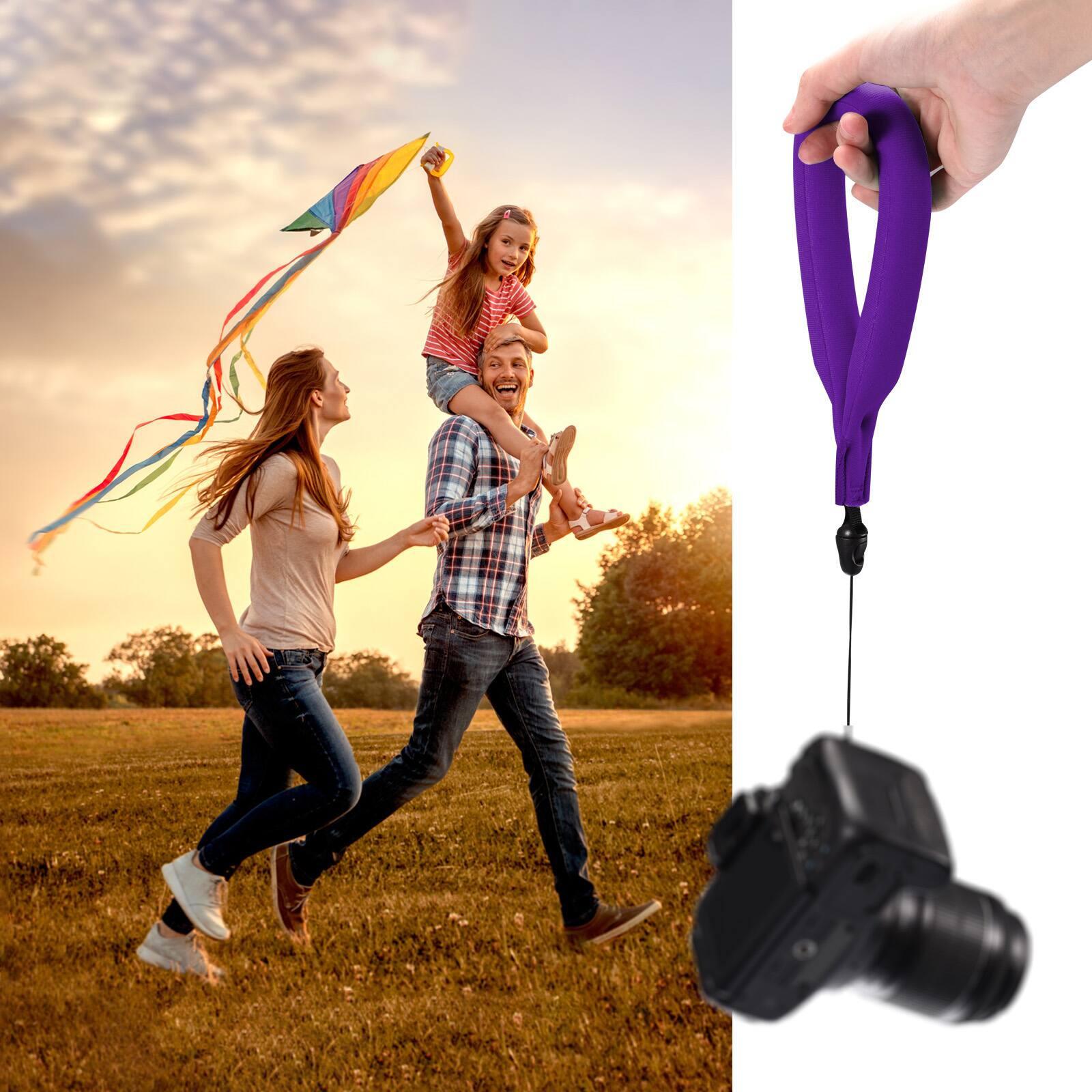 Alt View 4. Unique Bargains - Floating Wrist Strap, 2pcs Neoprene Waterproof Lightweight 250g Buoyancy Wristband for Underwater Camera Swimming - Purple.