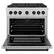 Angle. ZLINE - Autograph 36 in. 5.2 cu. ft. Freestanding Paramount Dual Fuel Range w/ DuoPro Cooktop in Satin Steel & Black Accents - Stainless Steel.