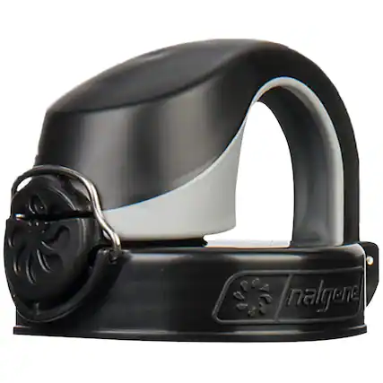 Front. Nalgene - Nalgene 24 oz. On The Fly Water Bottle Replacement Lid - Black/Gray - Black/Gray.