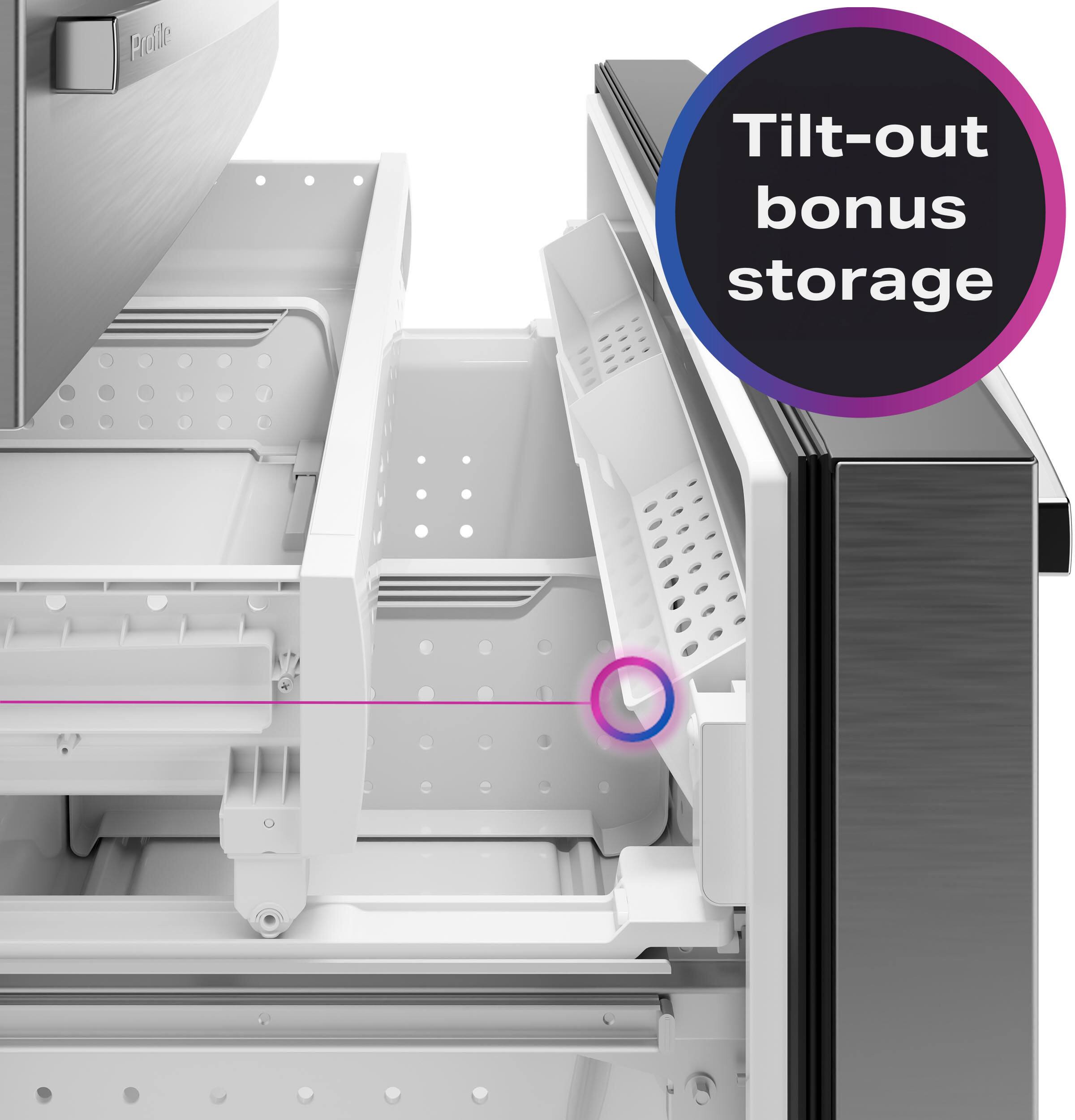 Profile Tilt-out bonus storage