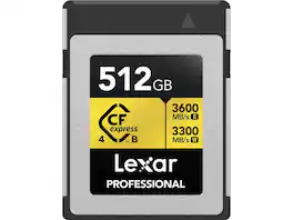 Lexar 512GB Professional Gold CFexpress 4.0 Type B Card #LCXEXP4512G-RNENG