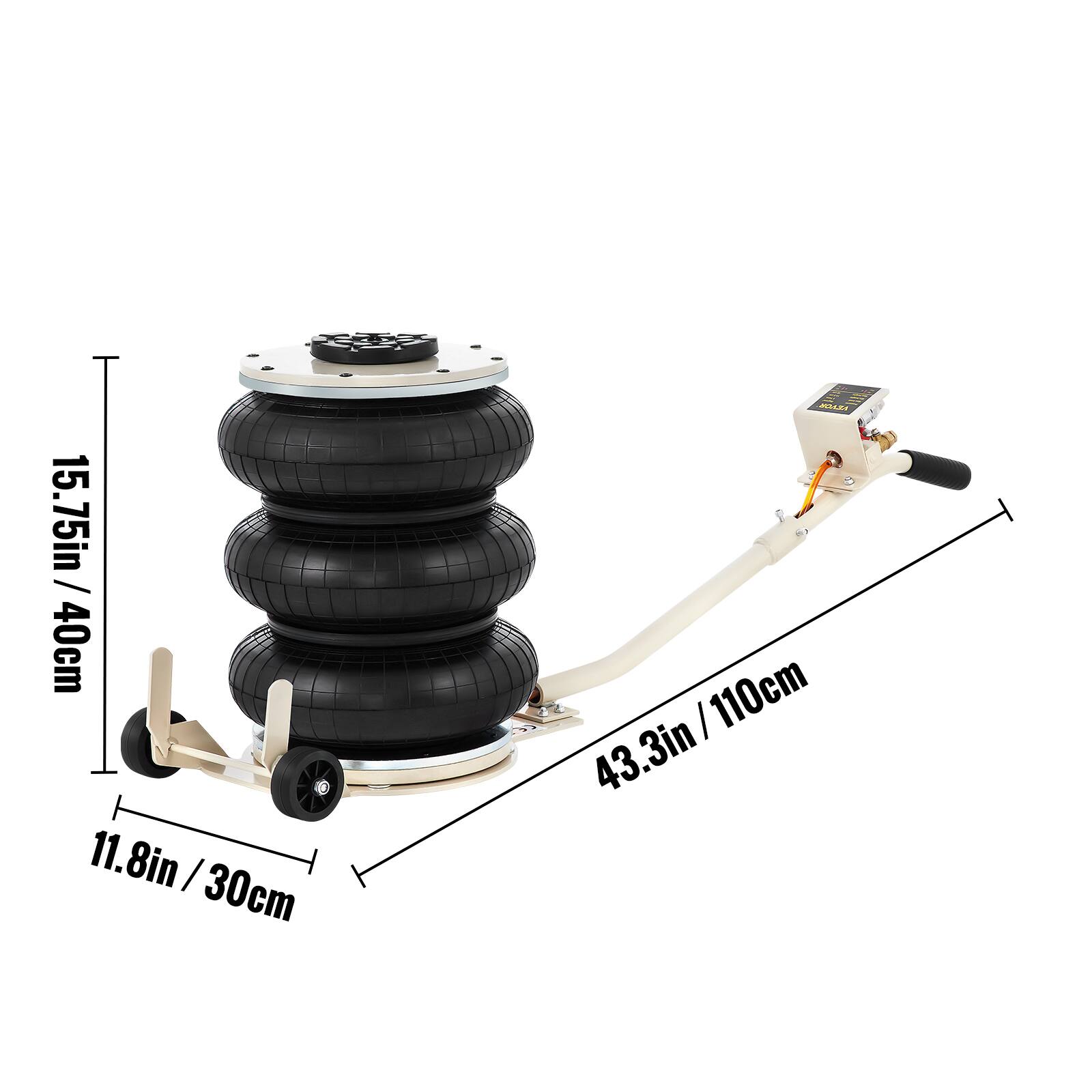 15.75in/40cm  
11.8in/30cm  
43.3in/110cm