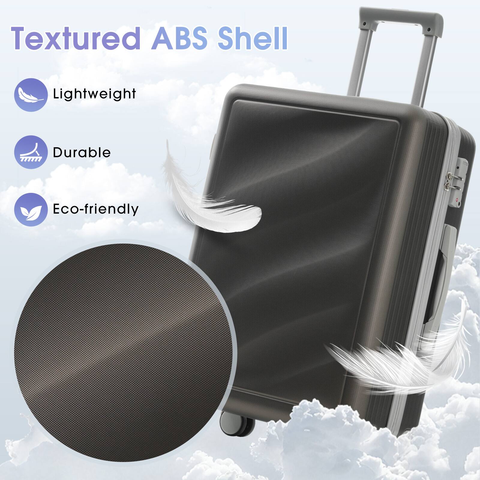 Textured ABS Shell

- Lightweight
- Durable
- Eco-friendly
