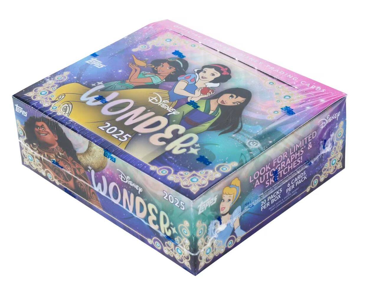 Disney Wonder 2025 Limited Edition Trading Cards

Look for Limited Edition Autographs & Sketches!
20 Packs per Box
6 Cards per Pack