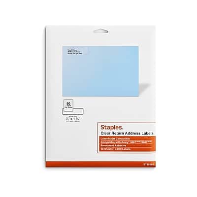 "Staples - Laser/Inkjet Address Labels, 1/2"" x 1 3/4"", 80 Labels/Sheet, 50 Sheets/Pack, 4000 Labels/Box (ST18080-CC) - Clear" price history on PriceWatchPro