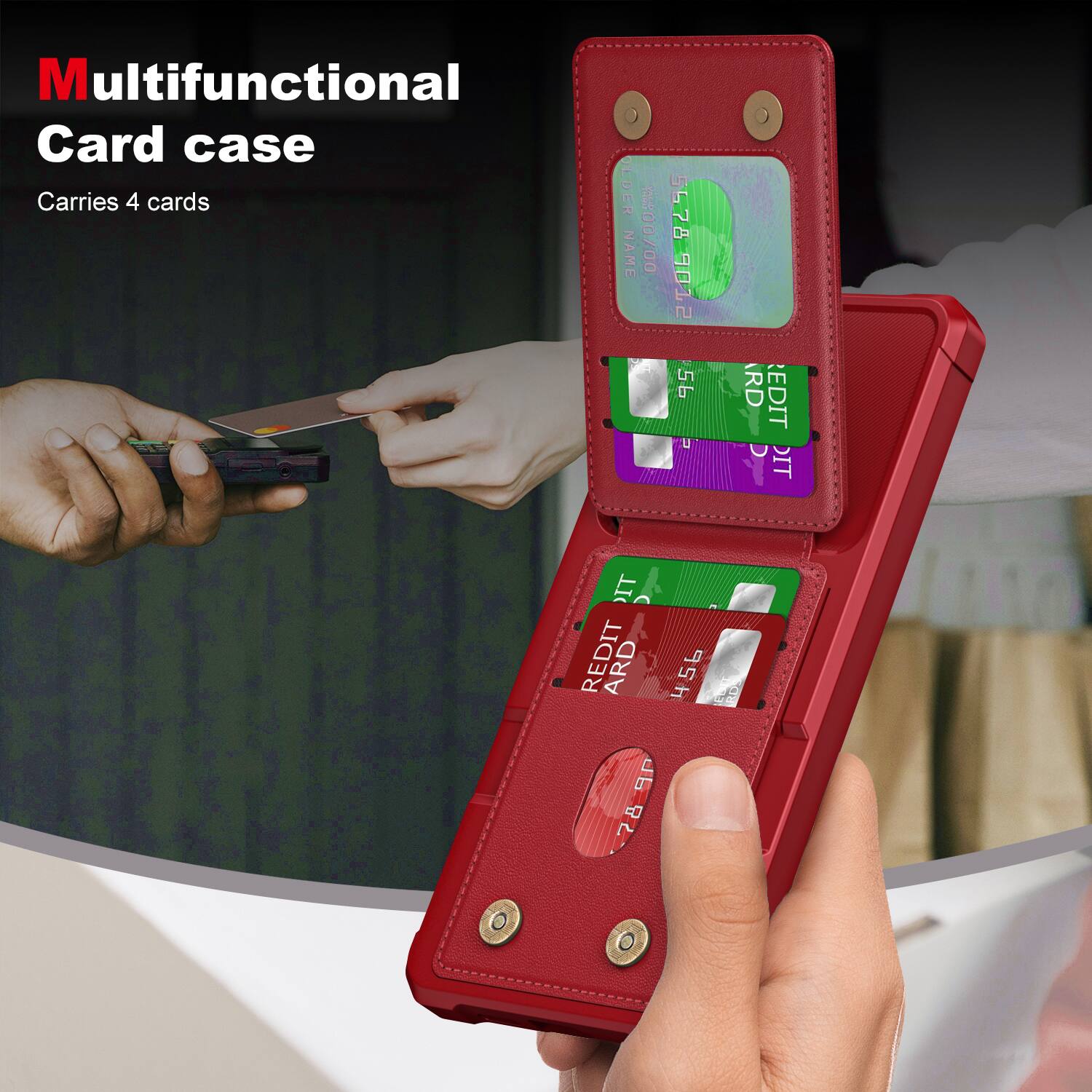 Multifunctional Card case  
Carries 4 cards