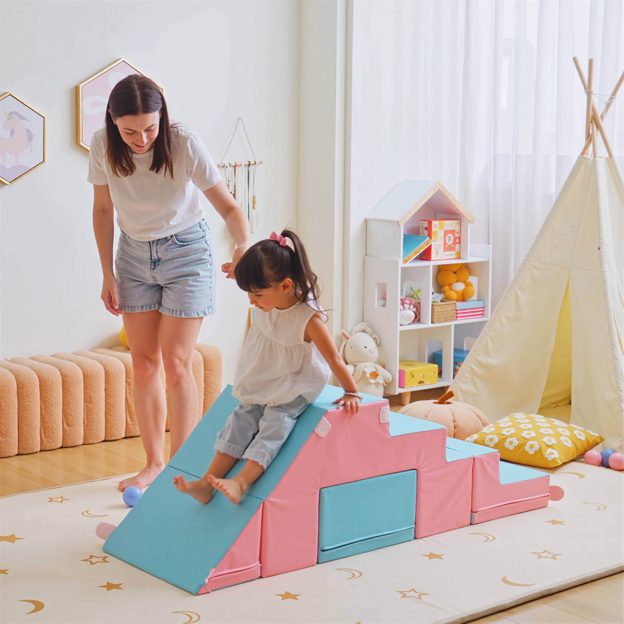 Alt View 1. Qaba - Piece Foam Climbing Toys for Toddlers 1-3 Years to Slide.