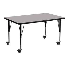 Emma + Oliver - Mobile 30x48 Rectangle Laminate Preschool Activity Table - Gray