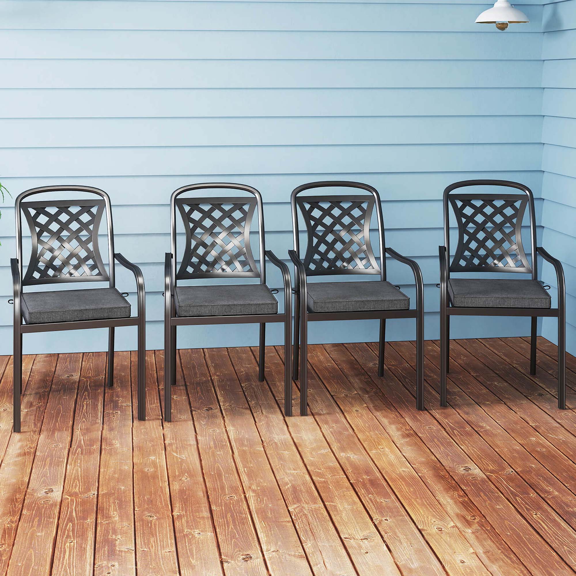 Alt View 3. Costway - Costway Outdoor Chair Cushion Set of 2 Waterproof Fade-Resistant Olefin Seat Cushions - Gray.