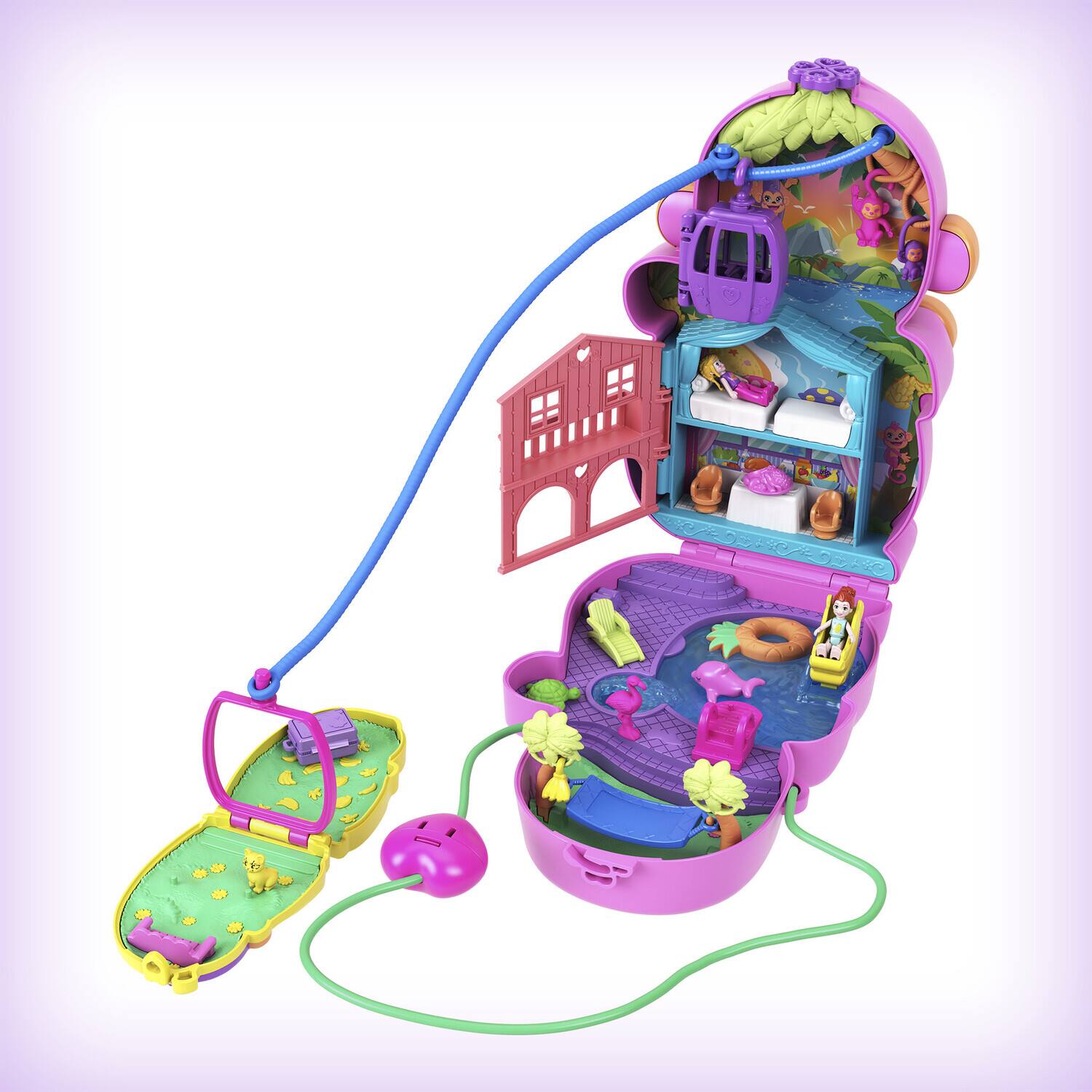 Alt View 2. Mattel - Mattel - Polly Pocket Momma Monkey & Baby Playset with 2 Micro Dolls   - Collectibles - Multicolor.